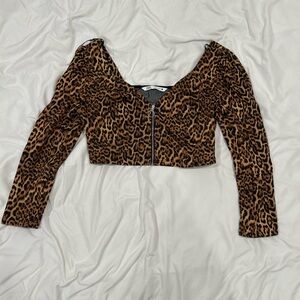 Zara cheetah print crop top